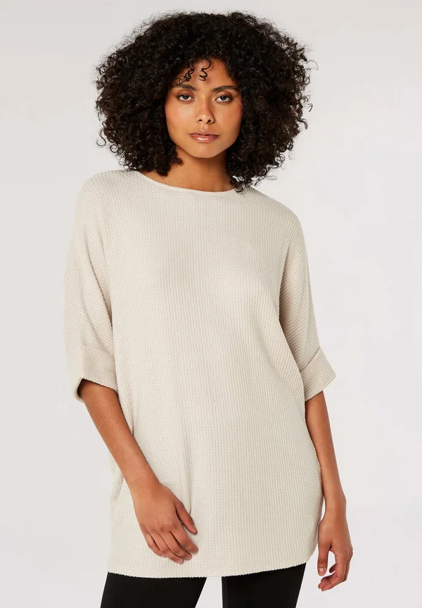 IN WAFFELOPTIK - Jumper - stone