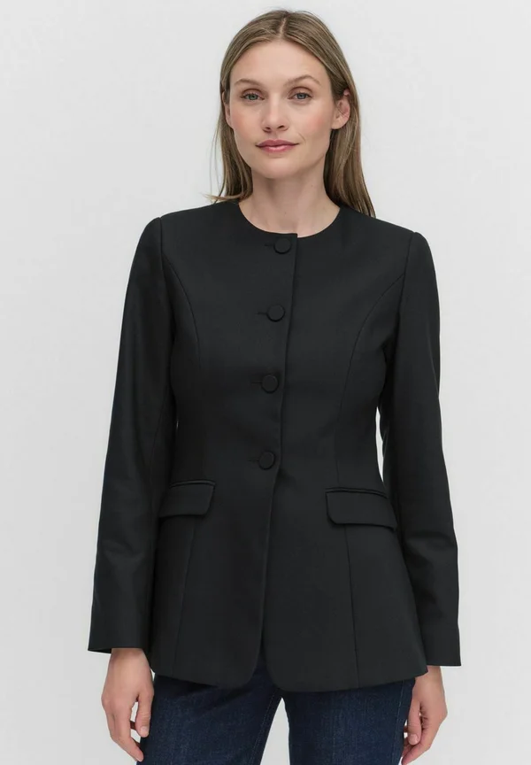 INES BUTTON DOWN - Blazer - black