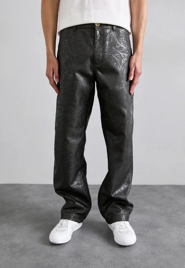 INFORMAL BAROCCO EMBOSSED - Trousers - dark anthracite