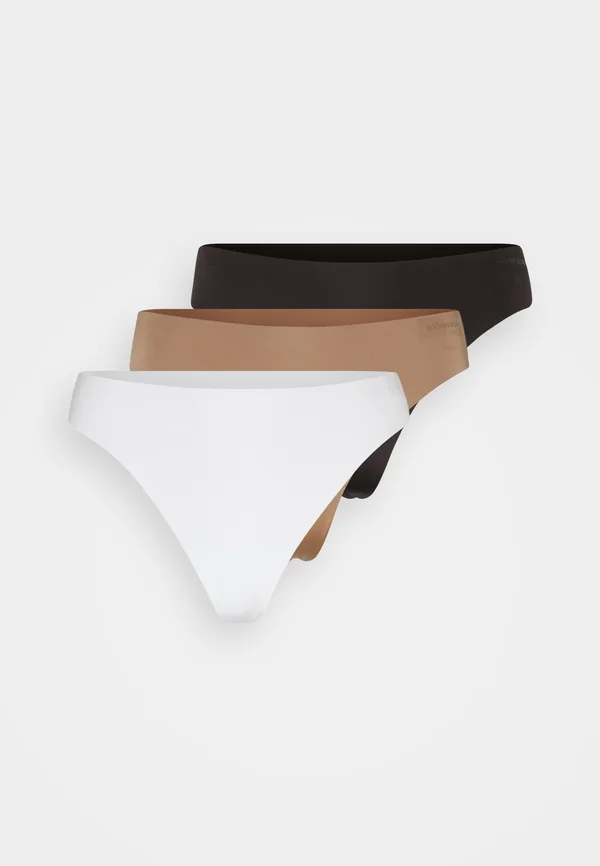 INVISIBLE THONG 3 PACK - Thong - dark brown/white/nude