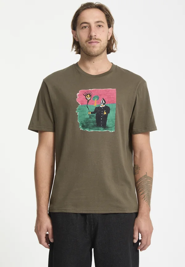 ISSAM - Print T-shirt - sage leaf