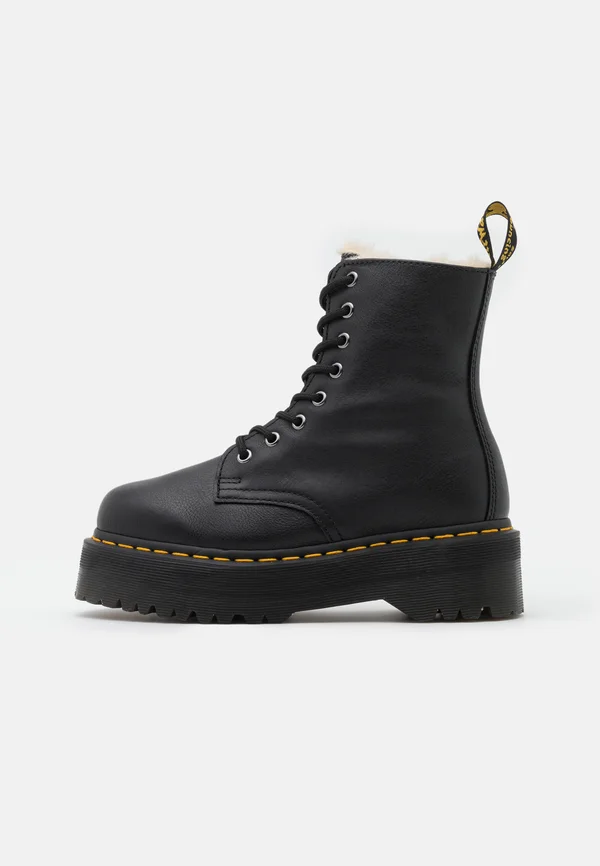JADON FAUX FUR LINED - Platform ankle boots - black pisa