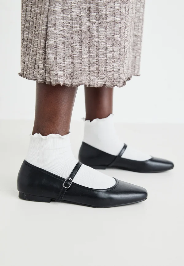 JANEYY - Ankle strap ballet pumps - black