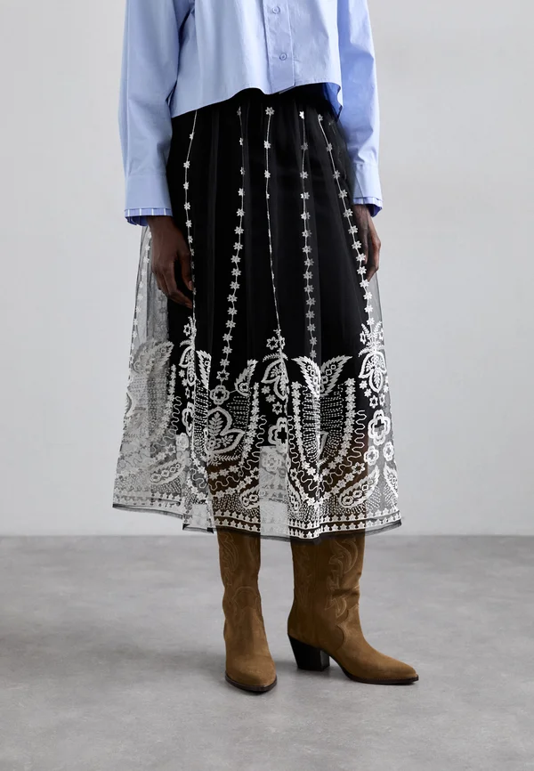 JANVIERA - A-line skirt - noir