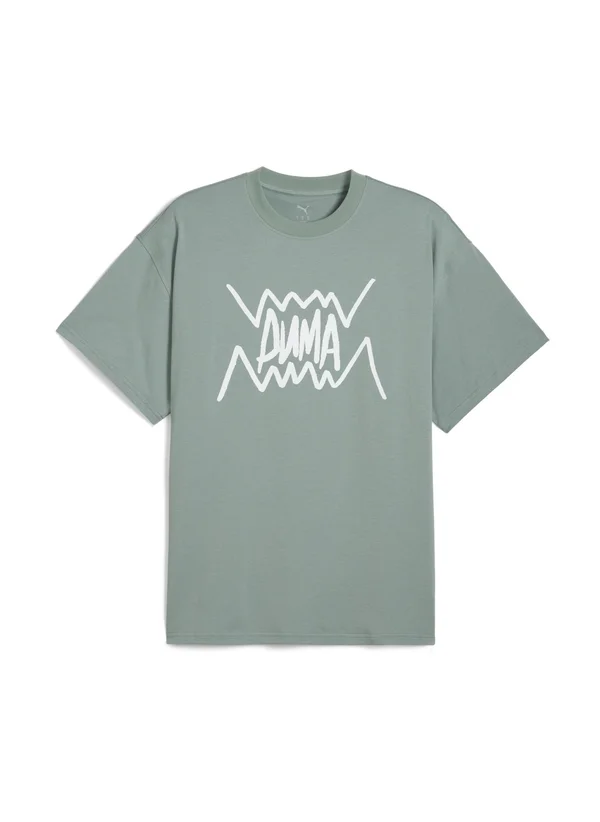JAWS CORE BASKETBALL - Print T-shirt - green moon