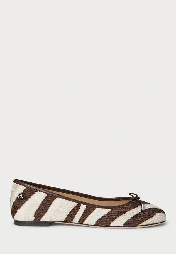 JAYNA ZEBRA-PRINT CANVAS FLAT - Ballet pumps - zebra/dark hickory