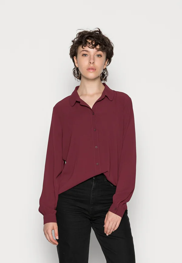 JDYBROOKE LS NOOS - Button-down blouse - windsor wine
