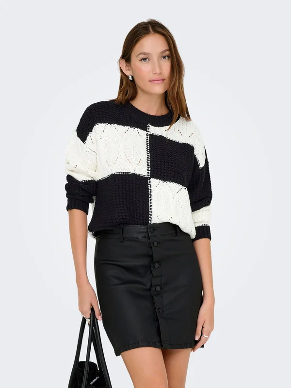 JDYJUSTY LS MIX STRUCTURE - Jumper - black