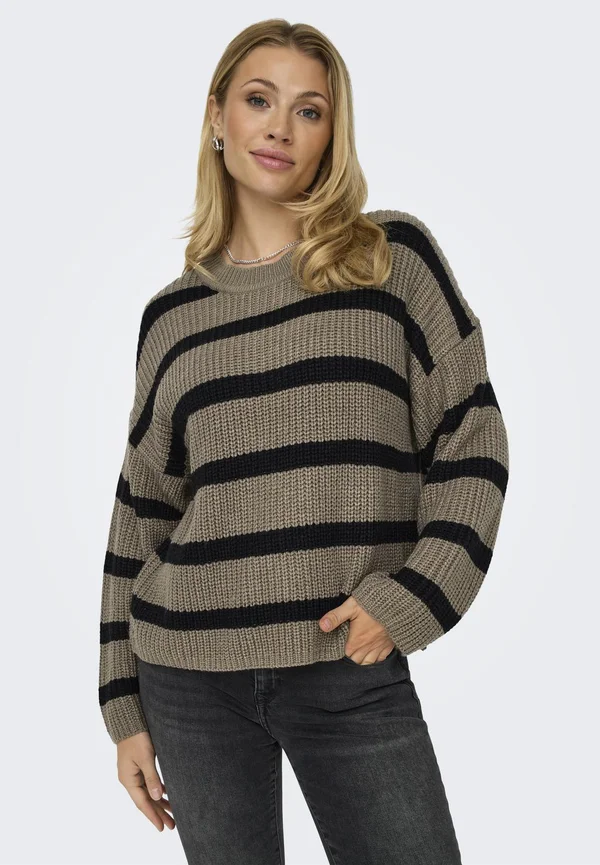 JDYJUSTY L/S STRIPE NOOS - Jumper - walnut