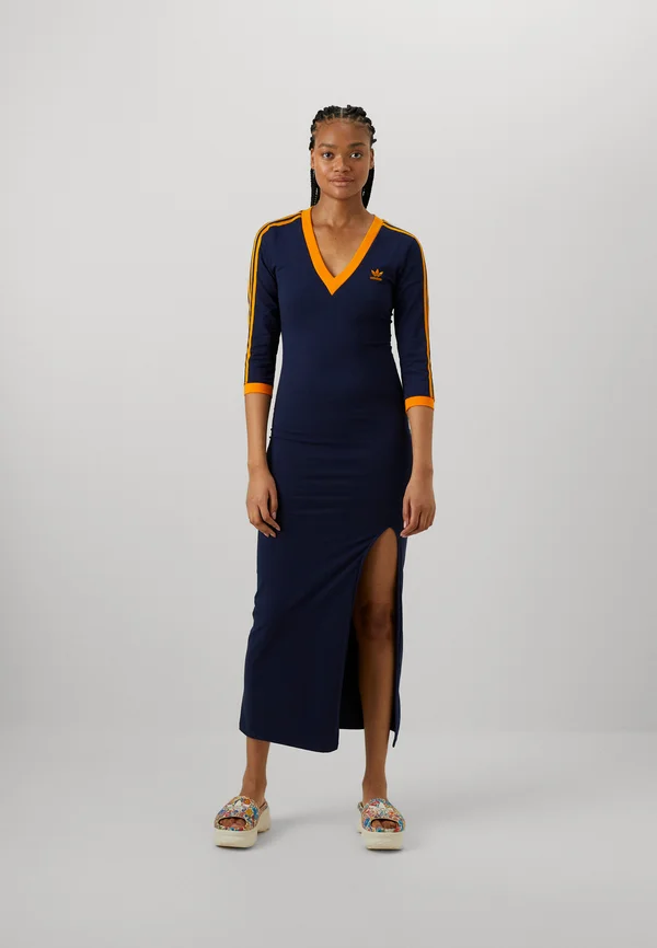 Jersey dress - night indigo/crew orange
