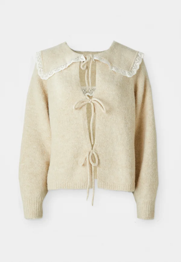 JESSE COLLAR CARDIGAN - Cardigan - cream