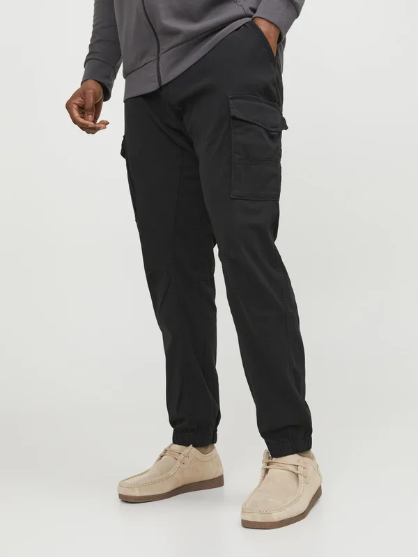 JJIPAUL JJFLAKE - Cargo trousers - black
