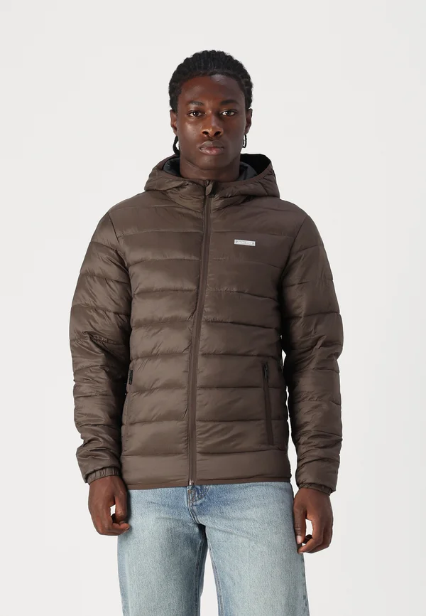 JJVINCENT PUFFER HOOD - Light jacket - chocolate brown