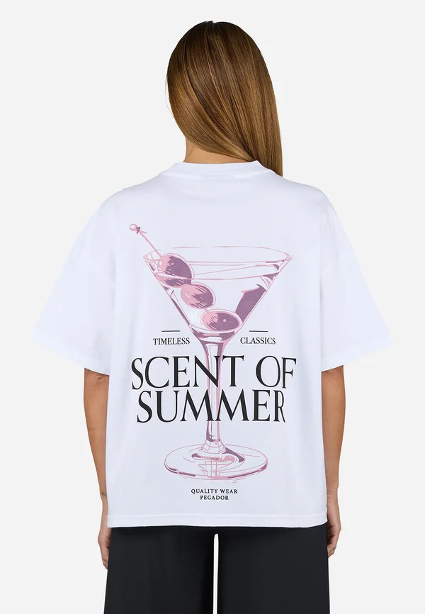 JORBA HEAVY OVERSIZED TEE - Print T-shirt - white