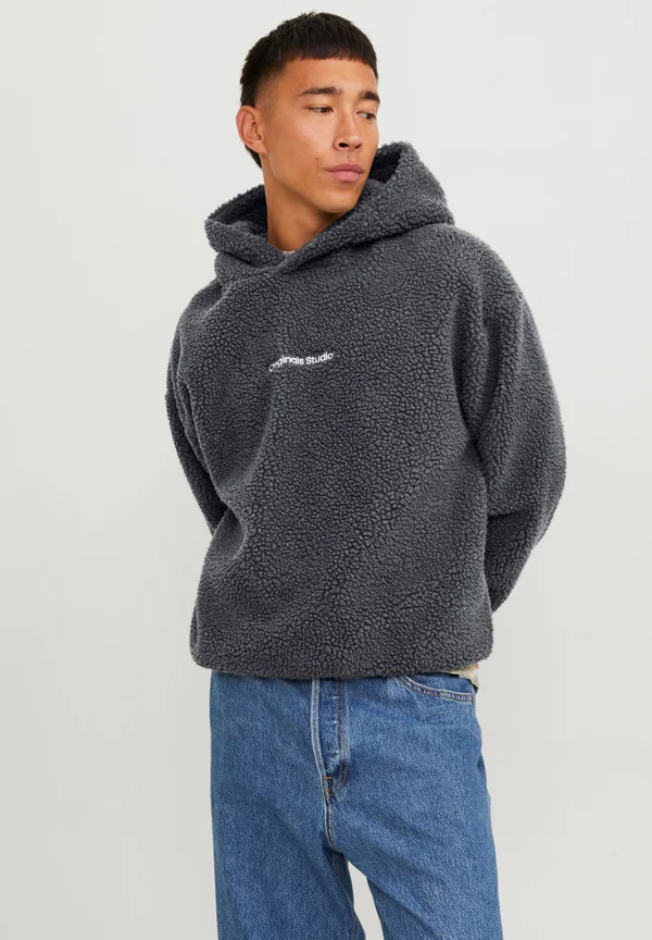 JORVESTERBRO HOOD - Fleece jumper - asphalt