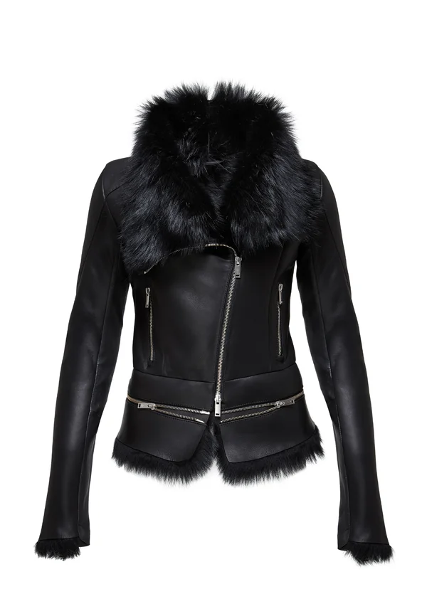 JOSETTE - Leather jacket - black