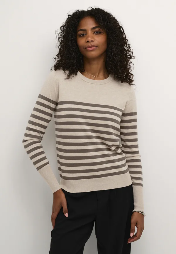 Jumper - feather gray  brown stripe