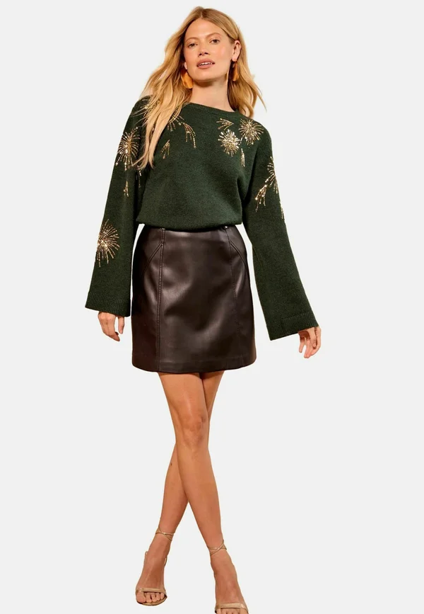 Jumper - forest green sequin