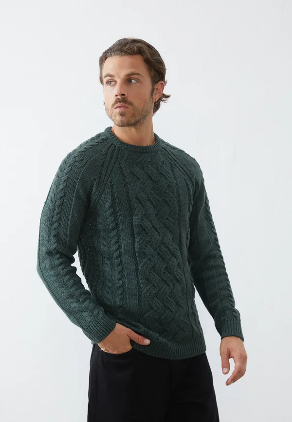 Jumper - mottled dark green