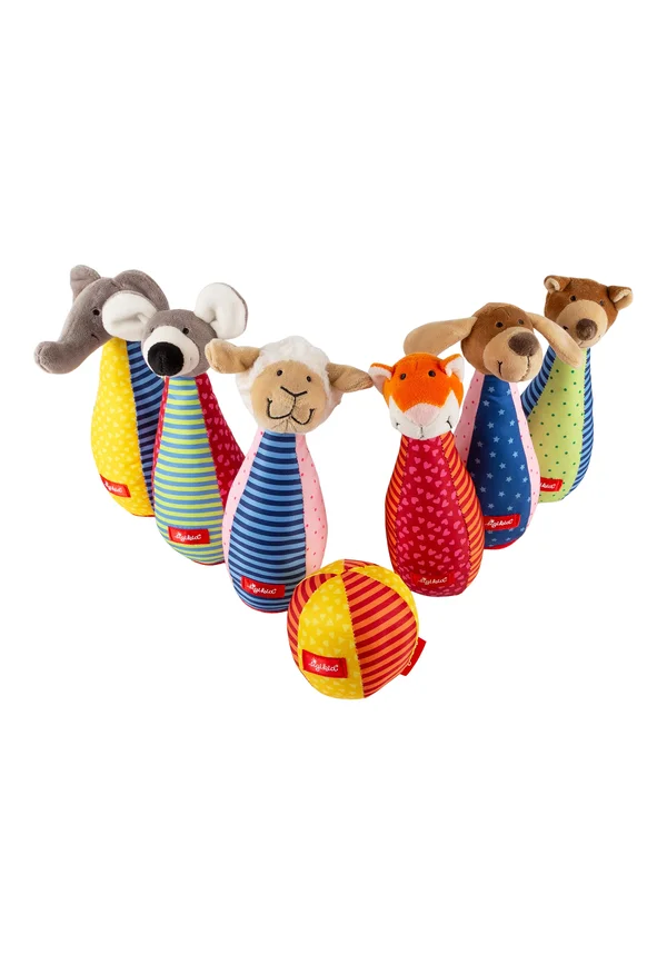KEGELSPIEL MIT 6 STOFFTIERFIGUREN UND SOFTBALL PLAYQ - Cuddly toy - mehrfarbig
