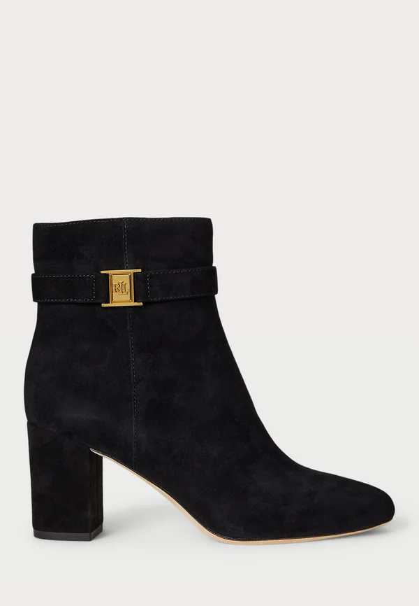 KELLIE SUEDE BOOTIE HEEL - High heeled ankle boots - black