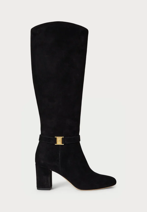 KELLIE SUEDE TALL BOOT HEEL - High heeled boots - black