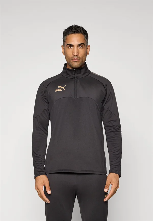 KINGWINTERIZED 1/4 ZIP TOP  - Sweatshirt - black/gold-coloured