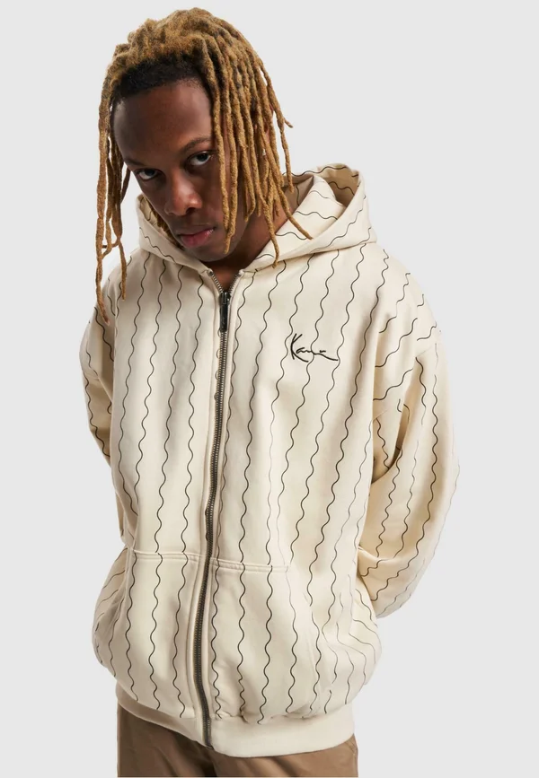 KK CHEST SIGNATURE OS ZICZAC FULL ZIP - Zip-up sweatshirt - off white