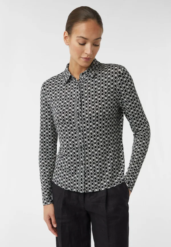 KLASSISCHE - Button-down blouse - schwarz