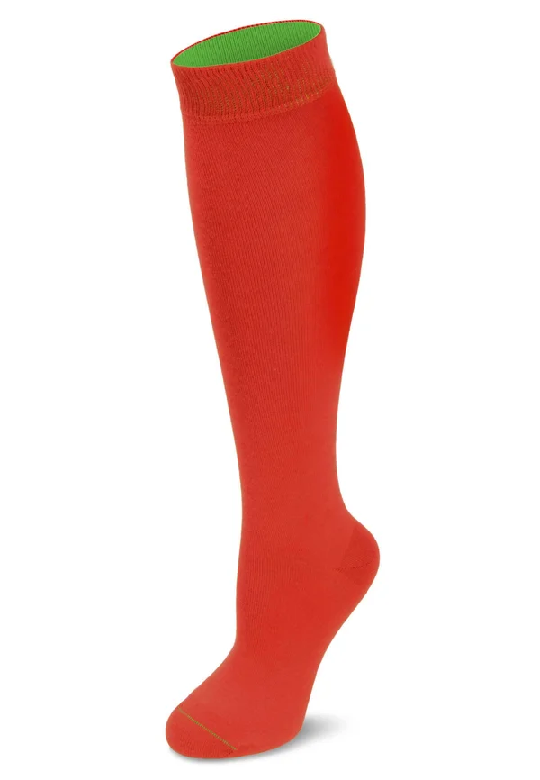 KNEE HIGH SOCKS BI-COLOR - Knee high socks - rot/apfelgrün