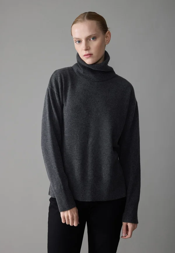 KNIT JUMPER WOOL CASHMERE MIX - Jumper - mottled dark grey