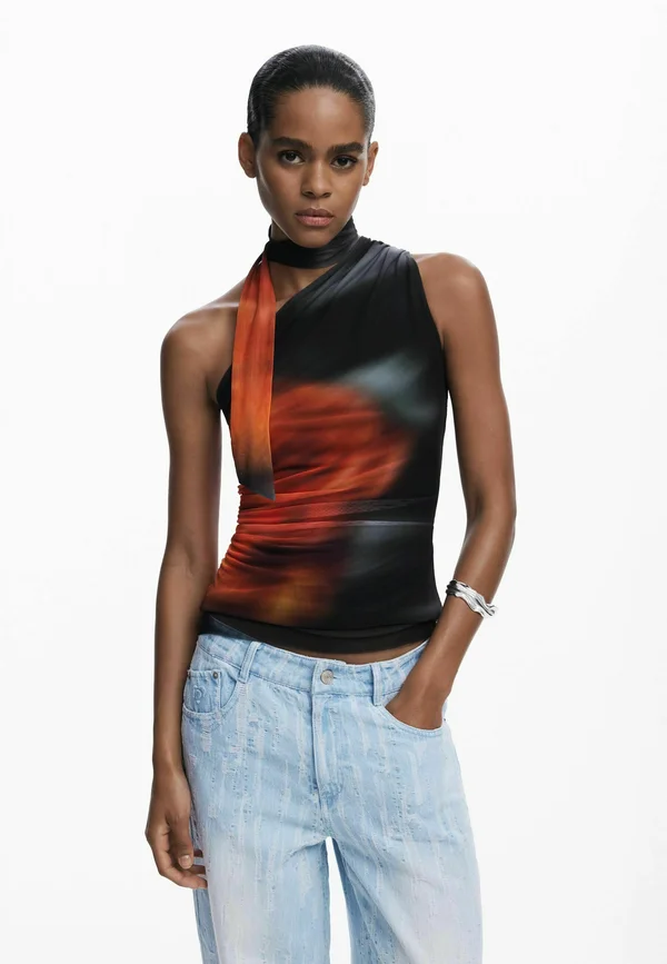 KNOT NECKLINE  - Top - black