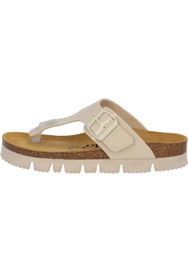 KOS LACK - T-bar sandals - beige lack