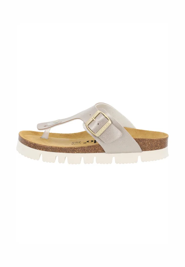 KOS PL - T-bar sandals - beige metallic