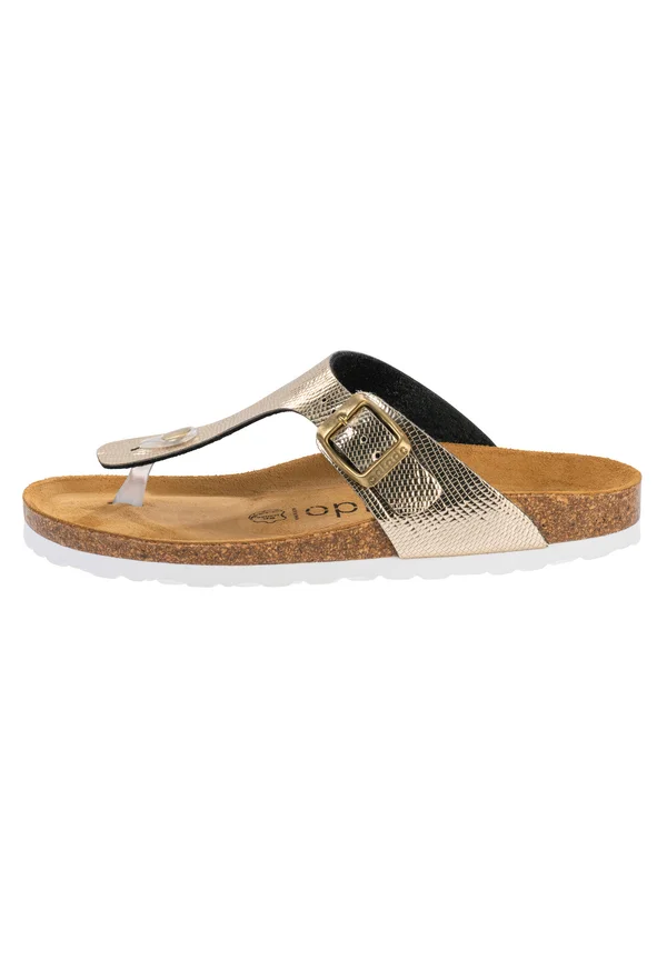 KOS - T-bar sandals - python gold