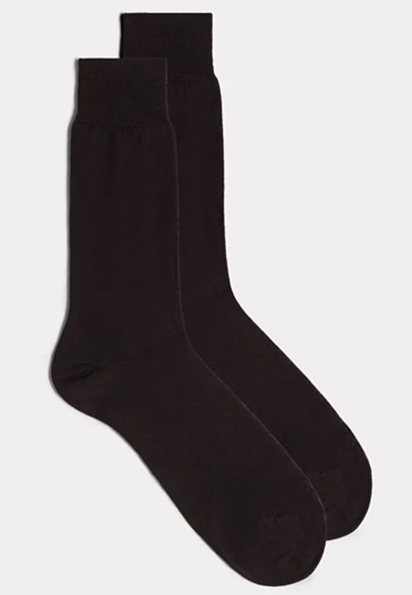 KURZE AUS MERCERISIERTER - Socks - marrone