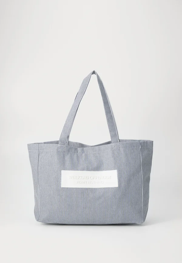 LA MINA - Tote bag - white/blue