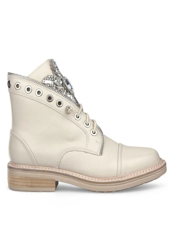 Lace-up ankle boots - blanco