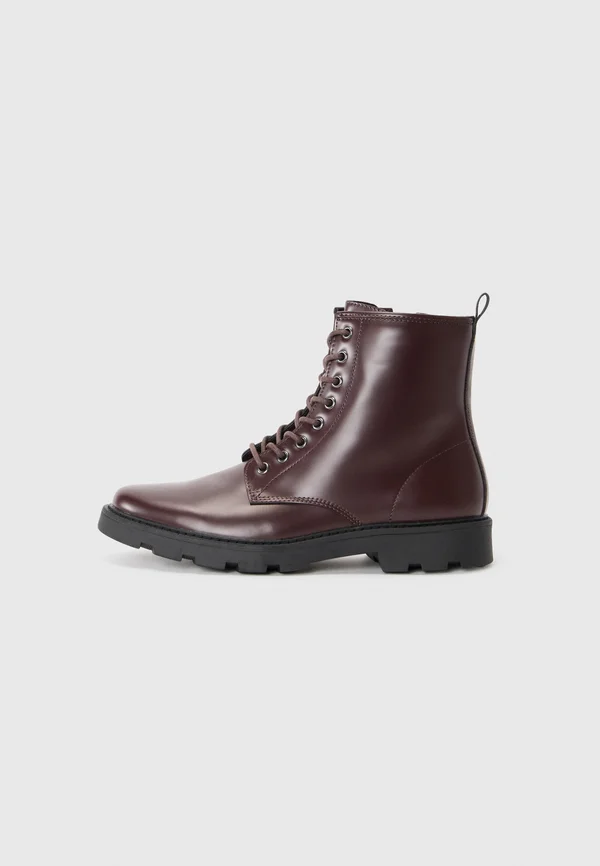 Lace-up ankle boots - burgandy