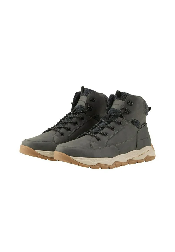 Lace-up ankle boots - coal