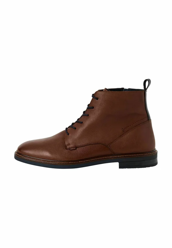 Lace-up ankle boots - cognac comb