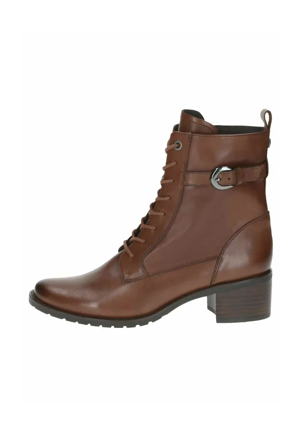 Lace-up ankle boots - cognac nappa