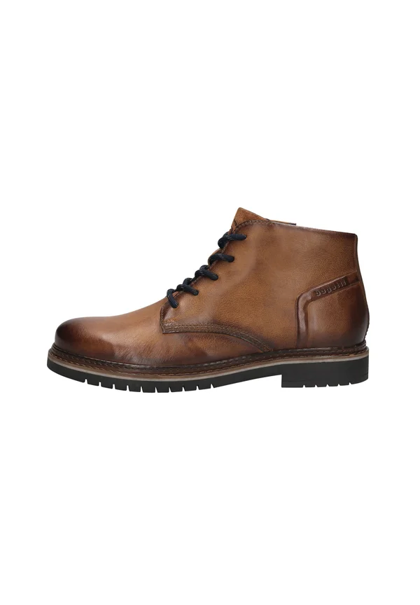 Lace-up ankle boots - cognac