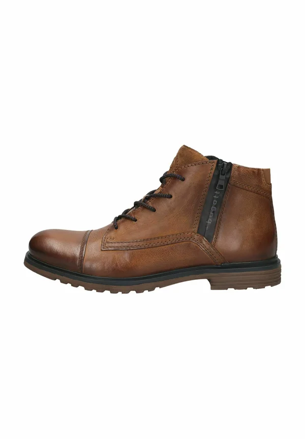 Lace-up ankle boots - cognac