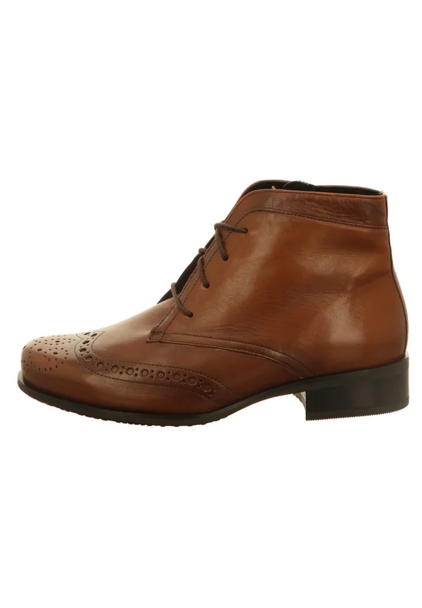 Lace-up ankle boots - cognac