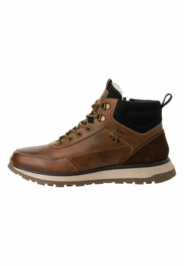 Lace-up ankle boots - cognac