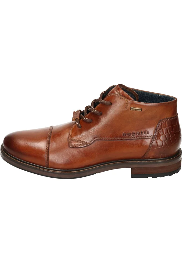 Lace-up ankle boots - cognac