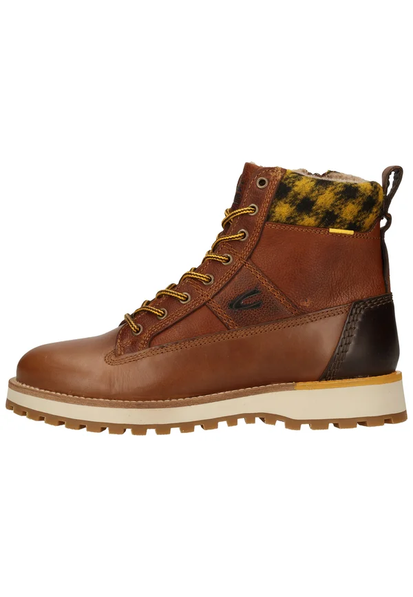 Lace-up ankle boots - cognac