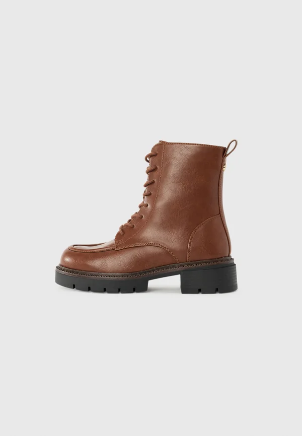Lace-up ankle boots - cognac