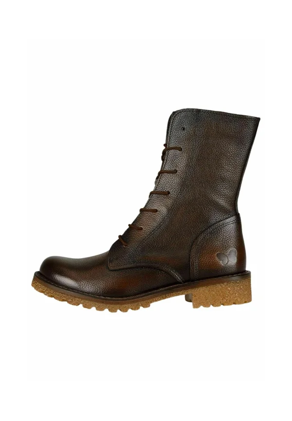 Lace-up ankle boots - cognac